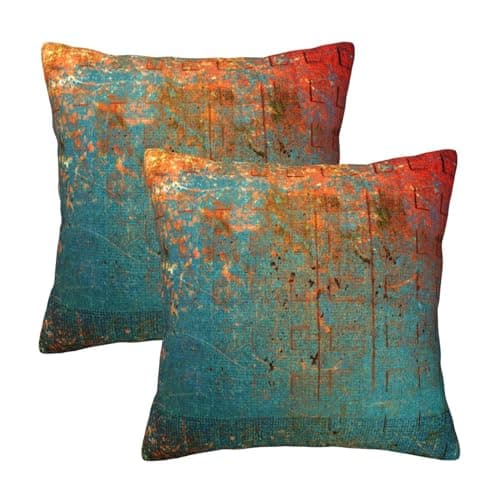 Image of QUALKNOY Set of 2 Velvet Teal Cushion Covers 45 x 45 cm Modern Art Abstract Throw Pillow Case 18"x18" for Living Room Sofa Bed Outdoor Garden Home Decor Pillowcases