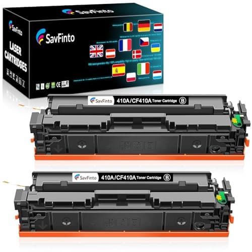 Image of SavFinto CF410A 410A Toner Cartridges Compatible with HP Color Laserjet Pro M452DN M452DW M452NW MFP M477FDW M477FDN M477FNW (2 Black)
