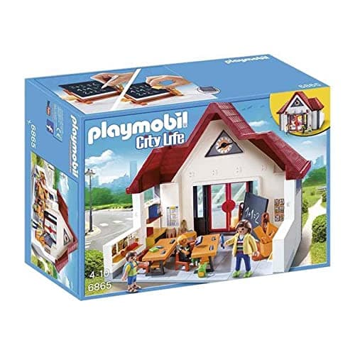 Image of Playmobil 6865 City Life School House with Moveable Clock Hands, Fun Imaginative Role-Play, PlaySets Suitable for Children Ages 4+
