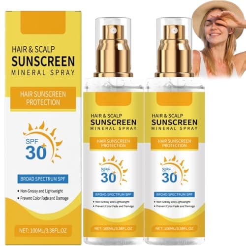 Image of Hair & Scalp Sunscreen, SPF30 Hair & Scalp Sun Protection Spray, Hair Sun Protection Spray, Non-Greasy UV Protection, Prevent Hair Color Fade/Dryness, Suitable for Hiking/Beach/Running (2)