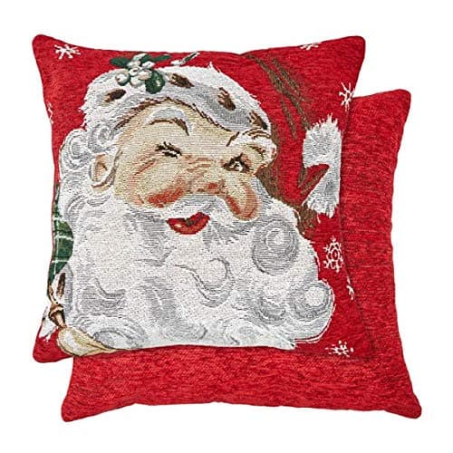 Image of Emma Barclay Chenille Christmas - Cushion Cover 'Santa Face' - 17x17 (43x43cm)