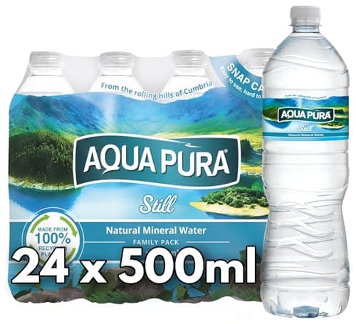 Image of Aqua Still Natural Mineral Water 500ml - Pack of 24 - Great Taste - Premium British Mineral Water