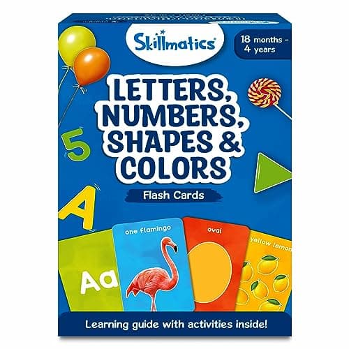 Image of Skillmatics Thick Flash Cards for Toddlers - Letters, Numbers, Shapes & Colors, Montessori Toys, Preschool Learning Activities, Learning Aids, Gifts for Kids Ages 1, 2, 3, 4 Years
