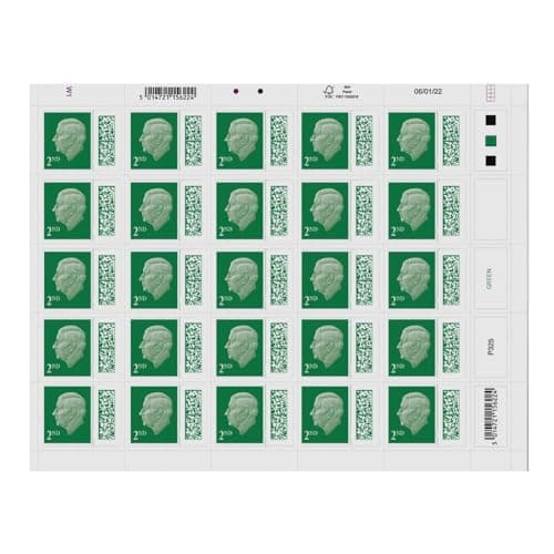 Image of 25 x 2nd Class Barcoded Stamps Royal Mail