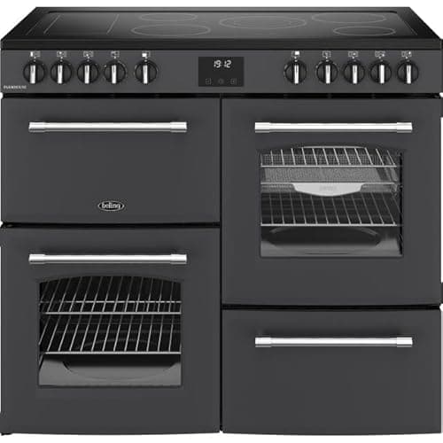 Image of Belling Farmhouse 100E 100cm Electric Range Cooker with Ceramic Hob - Anthracite - A/A Rated