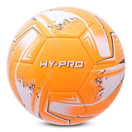 Image of Hy-Pro Turbine Football - Size 5 with PVC for Enhanced Grip - Ideal Match Football for Training & Matches in All Weather Conditions, Orange