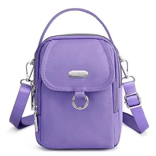 Image of FORRICA Crossbody Bag Women Small Shoulder Bag Ladies Phone Bag Waterproof Girls Mini Handbag Cell Phone Pouch with Headphone Port Purple C