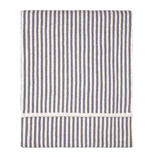 Image of Yard Hebden Bath Sheet – Ultra Soft 100% Cotton Terry Striped Luxury Bathroom Towel (Mineral Blue – 100x150cm)
