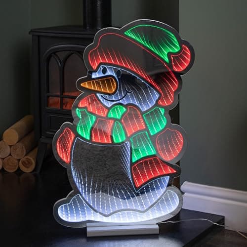 Image of Samuel ALEXANDER 60cm Light up Snowman Infinity Christmas Decoration with Red, White and Green LEDs