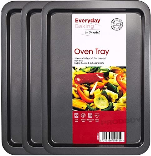 Image of ProChef Brand Non-Stick Baking Tray Sets (3 x Oven Trays)