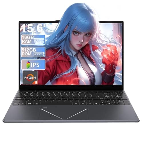 Image of DREAMFYRE 15.6 Inch Laptop 16GB DDR4 512GB SSD, Ryzen 5 3500U Processor Gaming Laptop PC with Touch ID Laptops Computer Support 2.4/5G WiFi Bluetooth USB 3.0 x 2, Audio Jack x 1, HDMI x 1, Slot