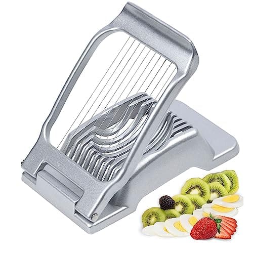 Image of Egg Slicer for Hard Boiled Eggs Heavy Duty Aluminium Egg Cutter with Stainless Steel Wire