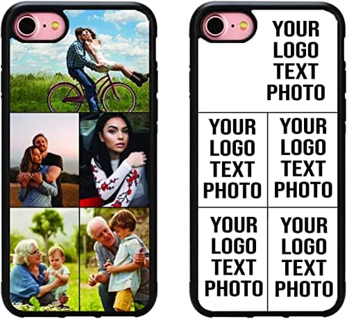 Image of Mobile Stuff Personalised Phone Case for iPhone 7/8 / SE 2020, Shockproof TPU Bumper back Custom Cover Collage Your Own Photo 2020/7 8, Personalize with Five Image Layout A