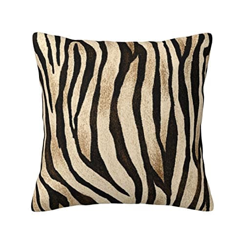 Image of Yinzaishe Tiger Print Animal Skin Black and Gold Throw Pillow Covers Decorative Square Zebra Stripes Pillow Case Cushion Cover for Couch/Bed/Car (18 X 18 Inches)