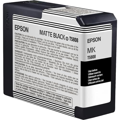 Image of Epson Ink Cartridges, T580800, Singlepack, 1 x 80.0 ml Matte Black