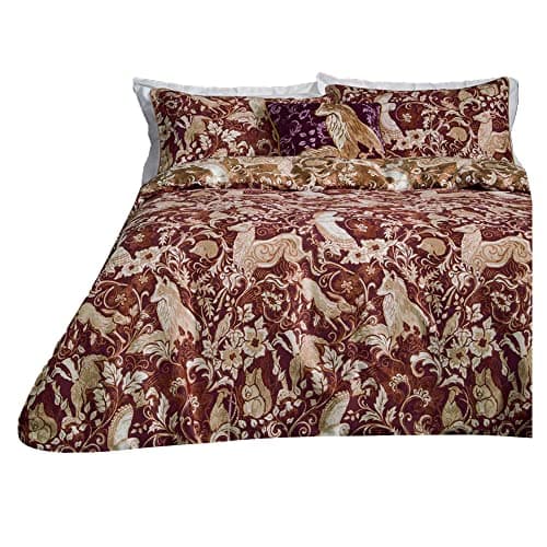 Image of Paoletti Harewood Animal 100% Cotton Duvet Cover Set - Double - Ruby
