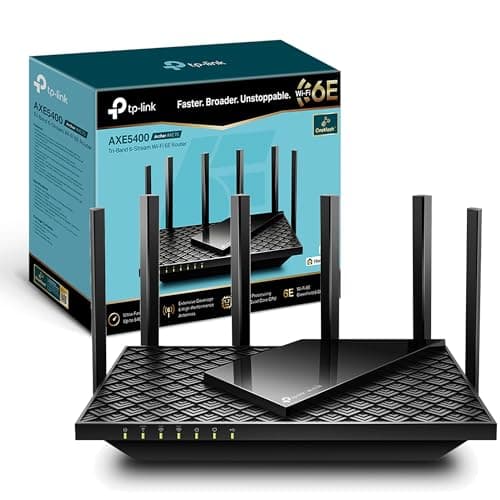 Image of TP-Link Archer AXE75 AXE5400Mbps WiFi 6E Router Tri-Band, Gigabit Ethernet Ports, USB 3.0, WiFi Booster, 512MB RAM, OneMesh, WPA3, Ideal for Gaming, HomeShield, Compatible with Alexa