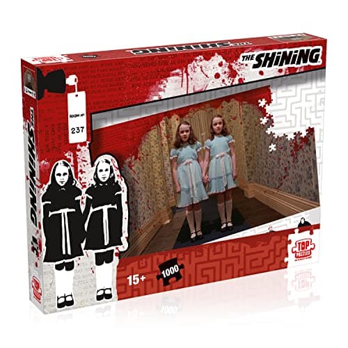 Image of Winning Moves Stephen King's The Shining 1000-Piece Jigsaw Puzzle Game, Assemble the Grady Twins, Jack and Wendy, Horror Puzzle for adults, gift for horror fans