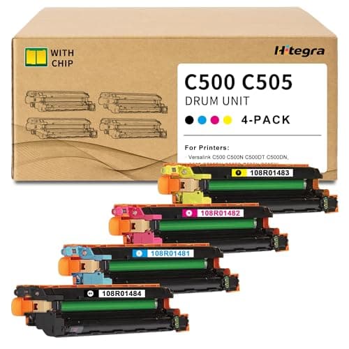 Image of VersaLink C500 C505 Drum Unit (4-Pack) Replacement for Xerox C500 Drum Cartridge 108R01484 108R01481 108R01482 108R01483 for Versalink C500 C500N C500DT C500DN C505 C505DN C505S Printer, BK/C/M/Y