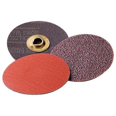 Image of 3M Roloc Disc 777F - 36 Grit Ceramic Aluminum Oxide Grinding Disc - For Disc Sanders - Roloc Quick Change - Water Resistant YF-Weight Backing - 2"