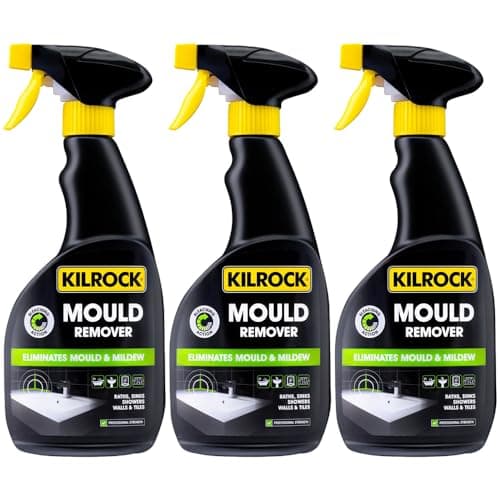 Image of 3 x Kilrock Mould Remover Spray 500ml – Professional Strength Bathroom & Tile Cleaner, Eliminates Mould & Mildew, Easy Spray Action for Bathrooms, Kitchens, Sinks, Walls & Grout, Fresh Clean Result