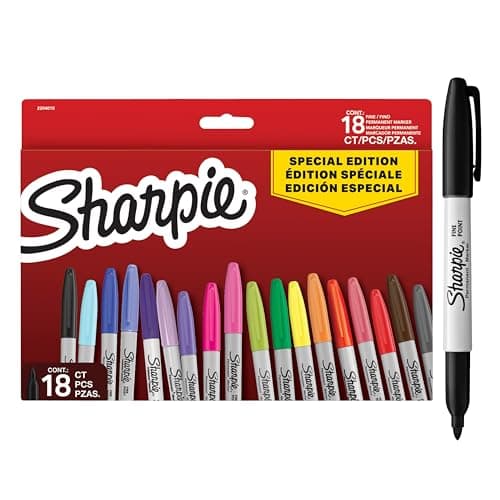 Image of Sharpie Permanent Marker Set | Limited Edition Colour Assortment | Fine Point | 18 Count Marker Pens | Back to School Set