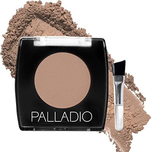 Image of Palladio Brow Powder for Eyebrows, Soft and Natural Eyebrow Powder with Jojoba Oil & Shea Butter, Helps Enhance & Define Brows, Compact Size for Purse or Travel, Includes Applicator Brush, Taupe