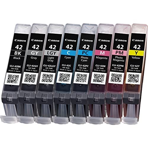Image of Canon Genuine Ink Cartridges CLI-42 Multi Pack Ink Cartridge - Black/ Cyan/ Magenta/ Yellow/ Photo Cyan/ Photo Magenta/ Grey/ Light Grey For Selected PIXMA MG and TS Series