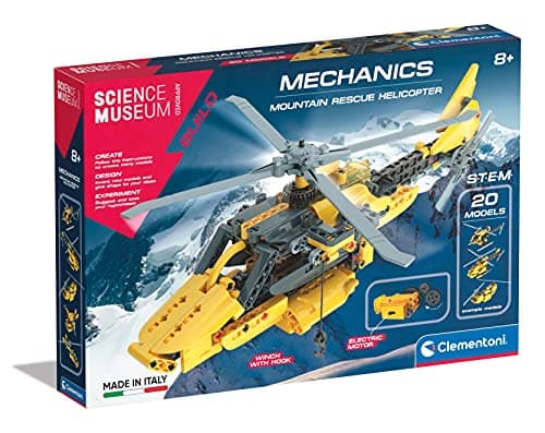 Image of Clementoni- Science Museum Mechanics Mountain Rescue Kit: Build & Play Helicopter, 250+ Pieces, Educational Science Toy for Kids (8+ Years)