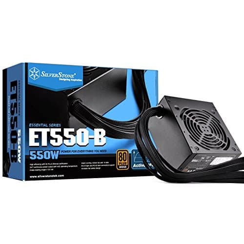 Image of SilverStone Technology 550 Watt 80 Plus Bronze ATX PSU with Flat Black Cables ET550-B Power Supply ET550-B