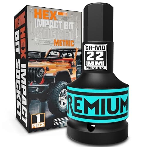Image of KIRXST 1" Drive Impact Hex Bit Socket, H22 (22 mm) Allen Key Socket, Premium CR-MO Steel Bits, for Car Maintenance