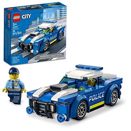 Image of LEGO City Police Car 60312 Building Kit for Kids Aged 5 and Up; Includes a Police Officer Minifigure with a Toy Flashlight and a Police Cap (94 Pieces)