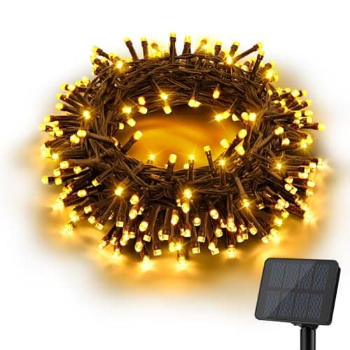 Image of Gcstnn Solar String Lights Outdoor, 5M 50 LED Solar Powered Fairy Lights, 8 Modes IP65 Waterproof Solar Lights for Garden Patio Yard Party Christmas(Warm White)