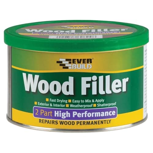 Image of Everbuild 2-Part High Performance Wood Filler – Fast Drying – Weatherproof – Easy to Mix and Apply – Redwood – 500g