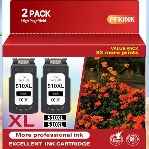 Image of PFKink 510xl Black Ink Cartridge High Yield Replacement for Canon PG510 PG-510 510 XL Black Ink Cartridges for PIXMA MX410 IP2700 IP2702 MP240 MP250 MP495 MX340 Printer(2Black)