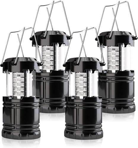 Image of FRLONE Camping Lantern, 4 Pack Brightness Adjustable LED Camping Lights, Collapsible IPX4 Waterproof Survival Lanterns for Power Outages, Home Emergency, Camping, Hiking, Hurricane