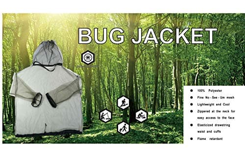 Image of Insect Repellent Hooded Jacket for Women & Men – Lightweight Summer Mosquito Jacket with Integrated Mesh Mask & Neck Zipper (S)