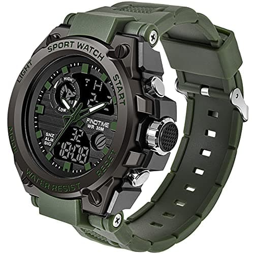 Image of findtime Military Watches for Men Waterproof Tactical Watches Men Army Digital Sports Outdoor Stopwatch LED Survival Tough Electronic Alarm Clock Black Gold Wrist Watch