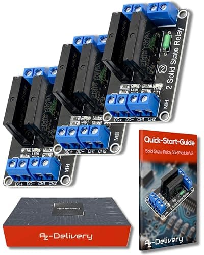 Image of AZDelivery 3 x 2 Channel Relay Module 5V DC Solid State Relay Low Level Trigger Power Switch Relay Board compatible with Arduino and Raspberry Pi including eBook