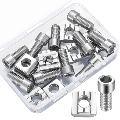 Image of Roll-in Spring T-Nuts, 10 Pcs M8 T-slot Bolts and Nuts, Metal Profile 8mm T Slot Nuts and Bolts, T Track T Nuts and Bolts for 3030 Aluminum Profile - M8