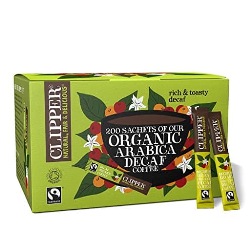Image of Clipper Organic Medium Roast Decaf Arabica Coffee | 200 Sachets | Individually Wrapped Decaffeinated Instant Coffee | Gourmet Coffee | Sustainable Fairtrade Coffee by Clipper Teas | Ethically Sourced