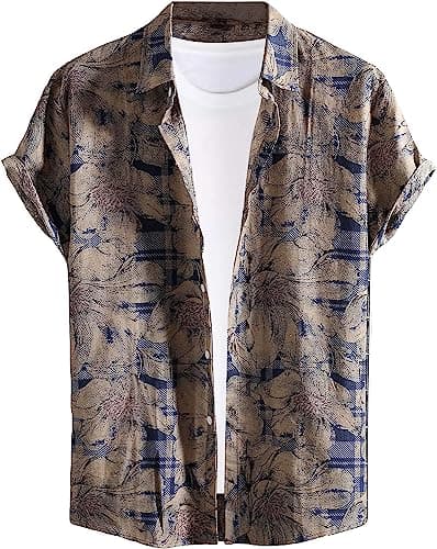 Image of PERFECTBLUE Casual Shirt for Men, Shirt for Men, Stylish Men's Shirt, Printed Shirt (Shoora), White, L