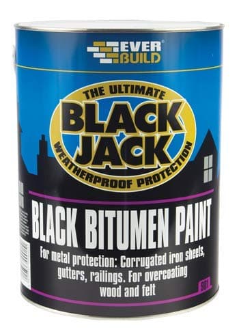 Image of 2 X Everbuild 5 litres 901 Black Bitumen Paint Blackjack Weatherproof Protection