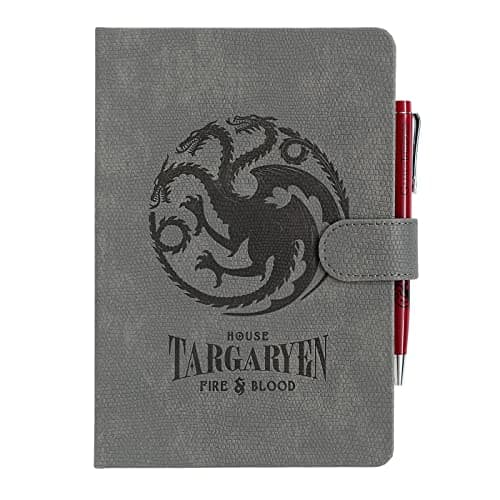 Image of Grupo Erik A5 Notebook & Pen Set - Game of Thrones Gifts | Bullet Journal Dotted Note Book, Dotted Notebook A5 Sketchbook | House Targaryen Game Of Thrones Merchandise