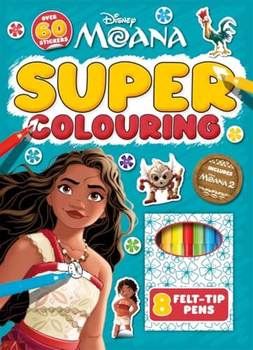 Image of Disney Moana: Super Colouring (Activity kit for kids including 8 felt-tip pens)