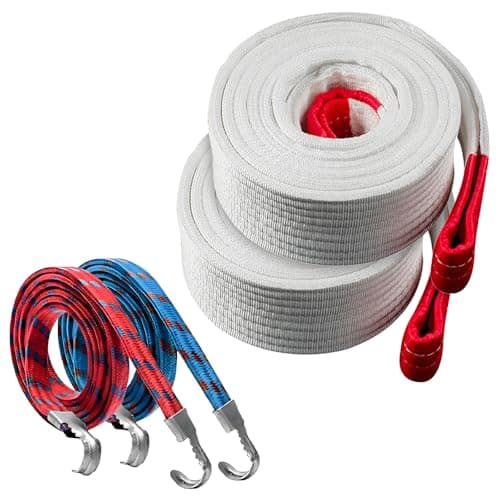 Image of 4Pcs Heavy Duty Polypropylene Lifting Sling Set, 1 Ton 2 Metre Webbing Straps for Movers, Max Break Strength 4409 lbs, Flat Lifting Slings for Secure Load Handling