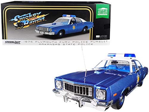 Image of 1975 Plymouth Fury Police Pursuit Arkansas State Police Smokey and The Bandit (1977) Movie 1/18 Diecast Model Car by Greenlight 19044