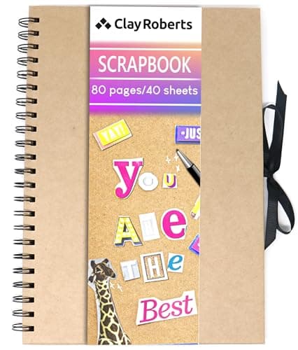 Image of A4 Kraft Ribbon Scrapbook, Brown, 40 Sheets (80 Pages), Craft Paper Scrapbooking Albums, Eco-Friendly Memory Book Photo Album, Scrapbook, Art Books