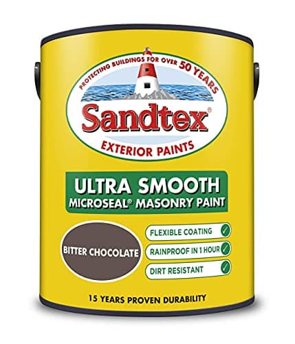 Image of Sandtex masonry paint, 5 litres, ultra smooth brickwork, brown