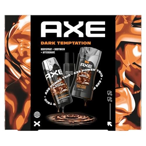Image of Axe Dark Temptation Gift Set with Body Spray, Shower Gel and Aftershave (150 ml + 250 ml + 100 ml)